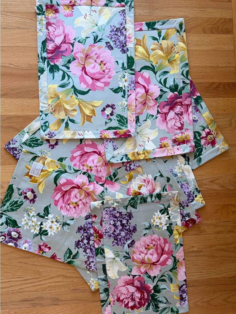 Waterford Floral Placemats in Pink, Yellow and Green
